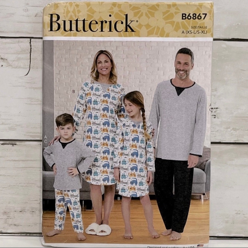 ⭐️5 for $25⭐️ Butterick B6867 Family Pajamas Sewing Patterns UNCUT